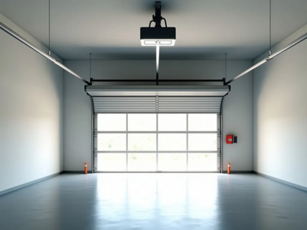 Motorisation de porte de garage montée sur rail au plafond